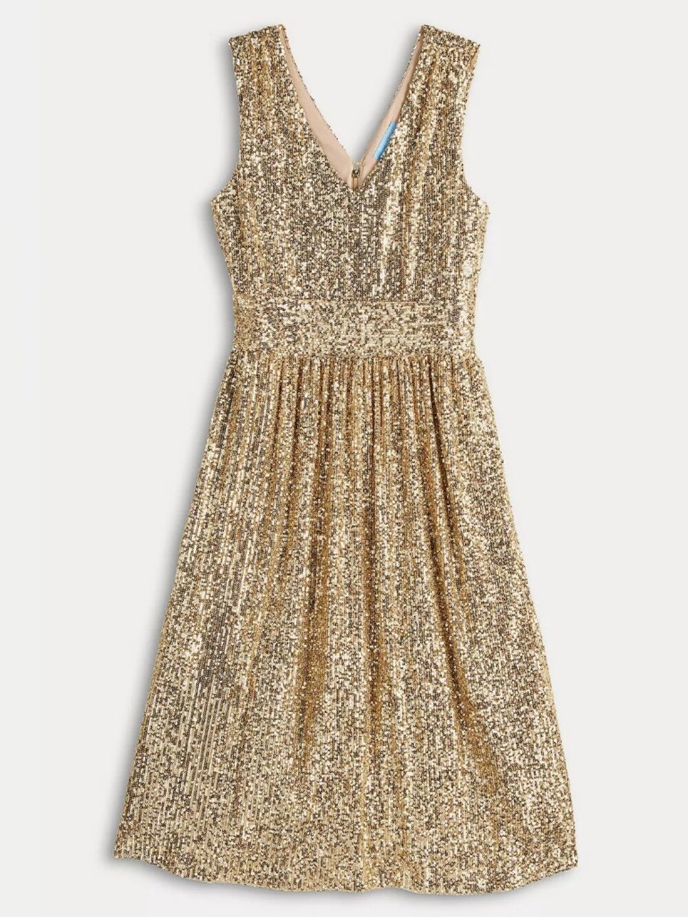 NWOT! DRAPER JAMES GOLD SEQUIN V NECK DRESS SZ 12